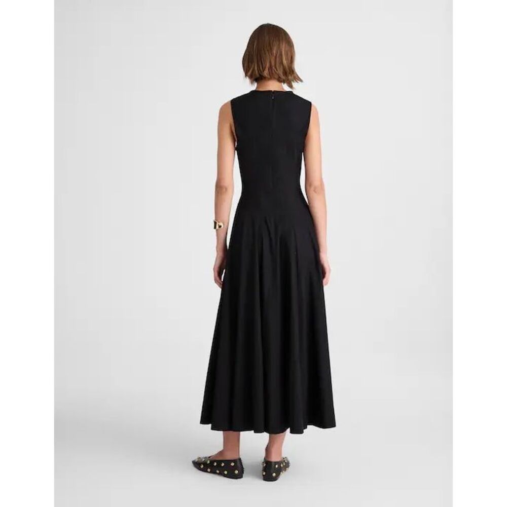Madewell V-Neck Circle Midi Dress Jet Black Size 14 NWT - Picture 4 of 11
